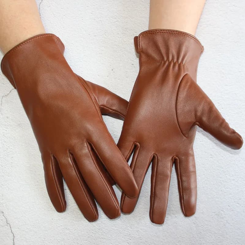 Nouveaux gants en peau de mouton en cuir pour hommes sans doublure mince été peut toucher l'écran sp
