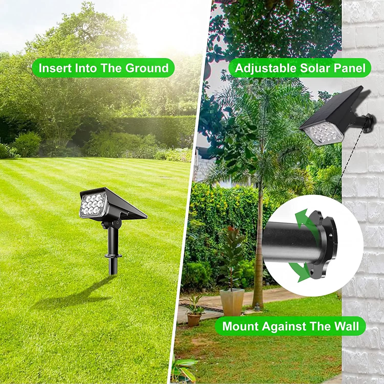 T-SUN projecteur solaire réglable lumière de jardin solaire IP65 énergie solaire lumière verte pour 