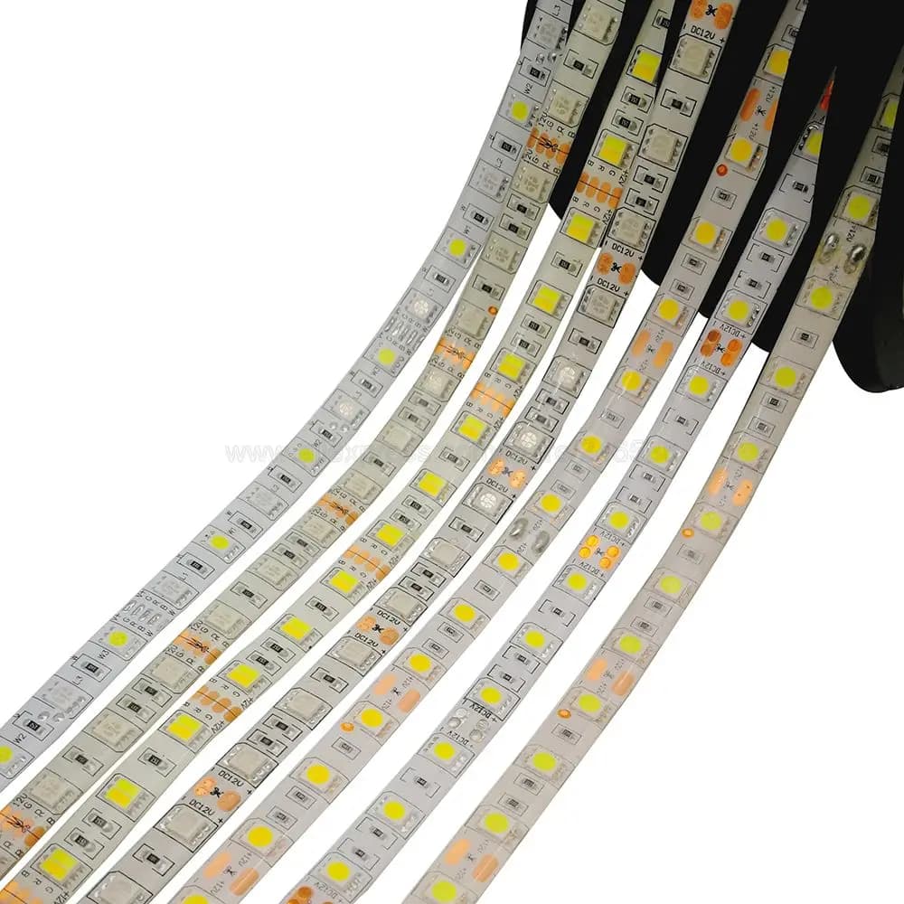 Bande LED SMD 5050, 5m, 12V, 24V, 60 diodes/m, éclairage de décoration Flexible, IP20 IP65, étanche,