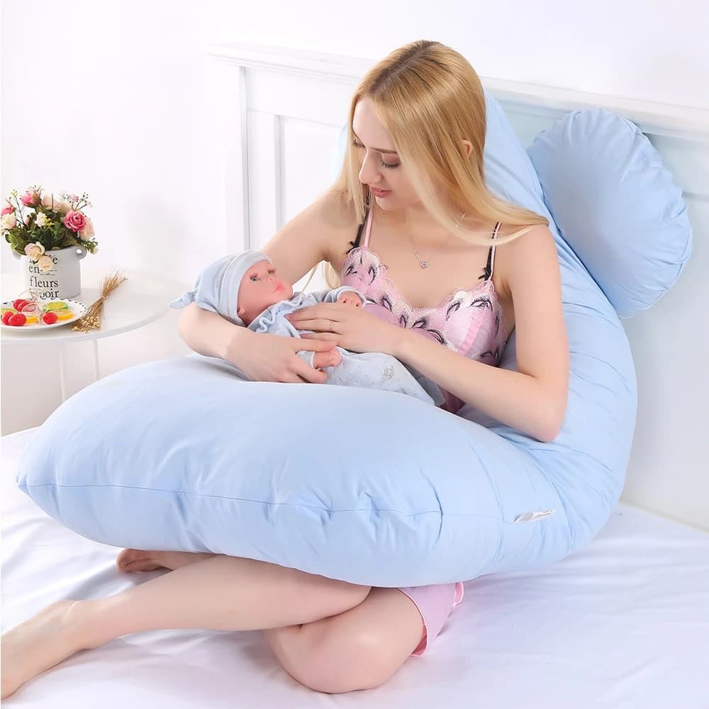 PANGDUBE oreiller de grossesse 130*70 cm oreiller de taille de couchage pour les femmes enceintes or