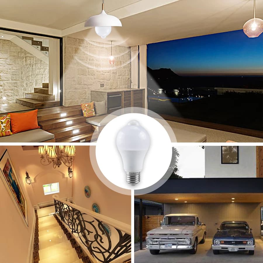 Ampoule LED avec détecteur de mouvement PIR, 220V, 110V, 12W, 18W, ampoule intelligente, marche/arrê