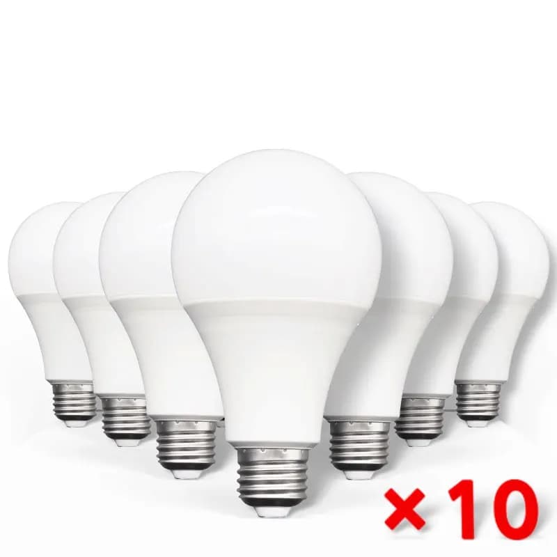 Ampoule LED AC220V 240V, 10 pièces, puissance réelle 20W 18W 15W 12W 9W 5W 3W, lampe pour salon, mai