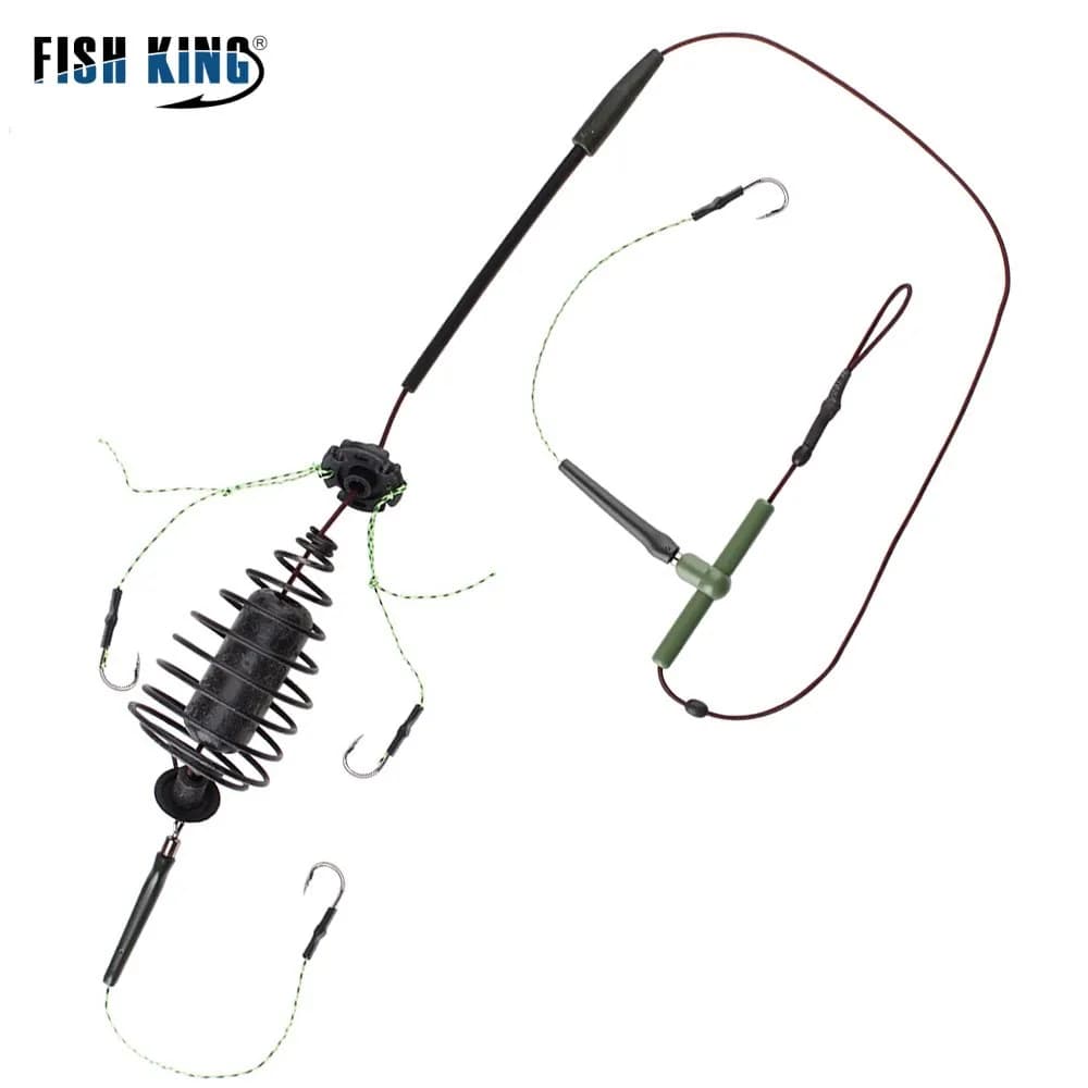 FISH KING 30-80g carpe pêche appât Cage ligne groupe haute teneur en carbone en acier métal mangeoir