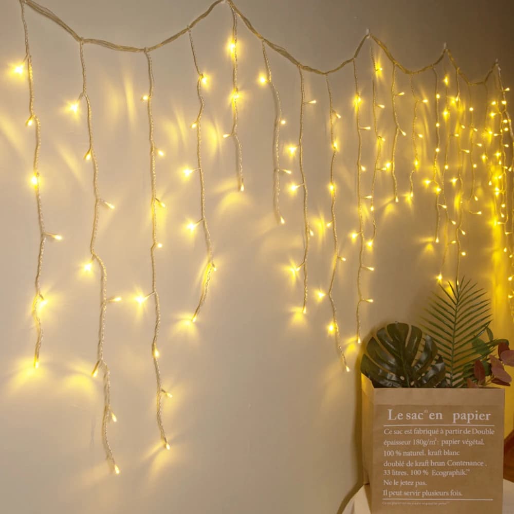 4/6/12M Guirlande lumineuse de glaçons, 220V, pour noël, décoration extérieure, rideau, pour nouvel 