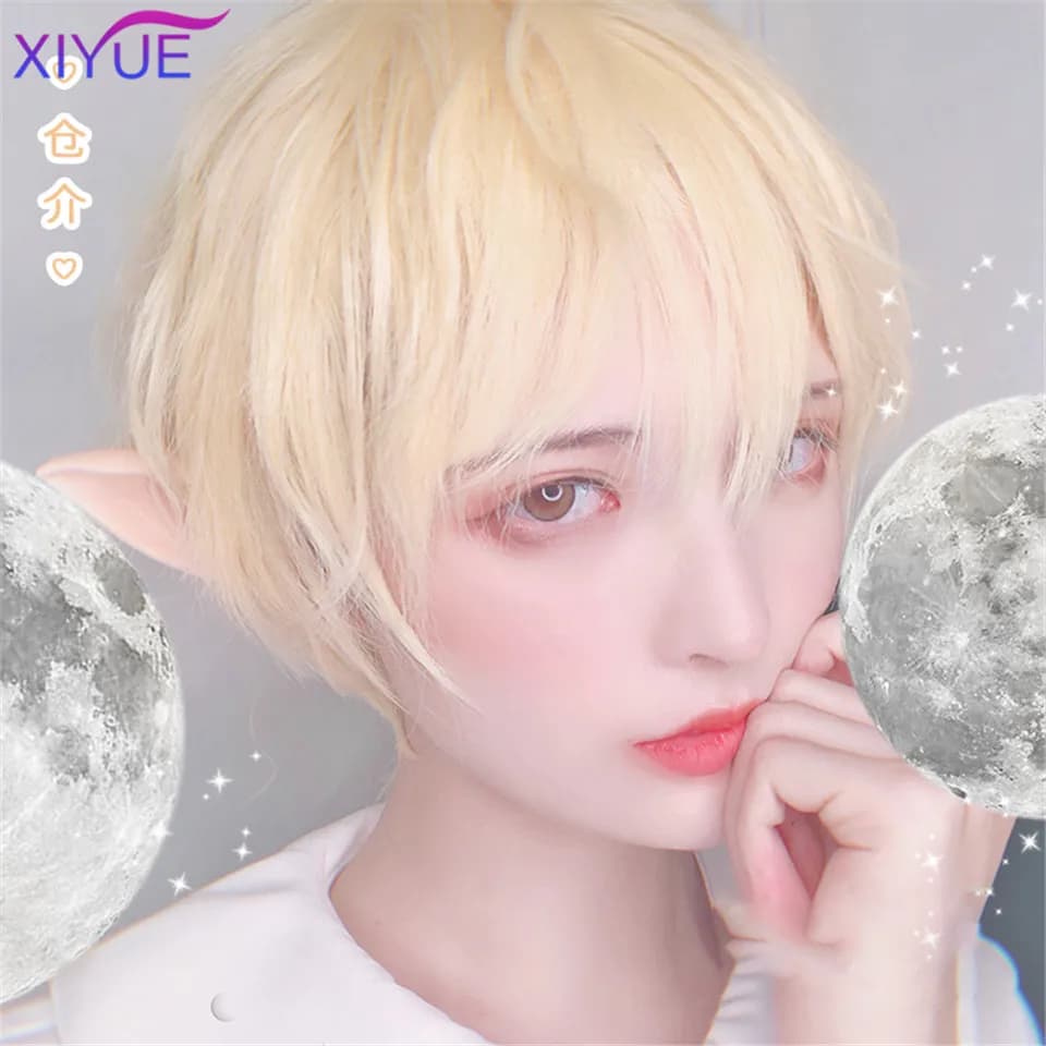 Perruque synthétique courte respirante pour hommes, perruque marron courte et lisse pour Cosplay, pe