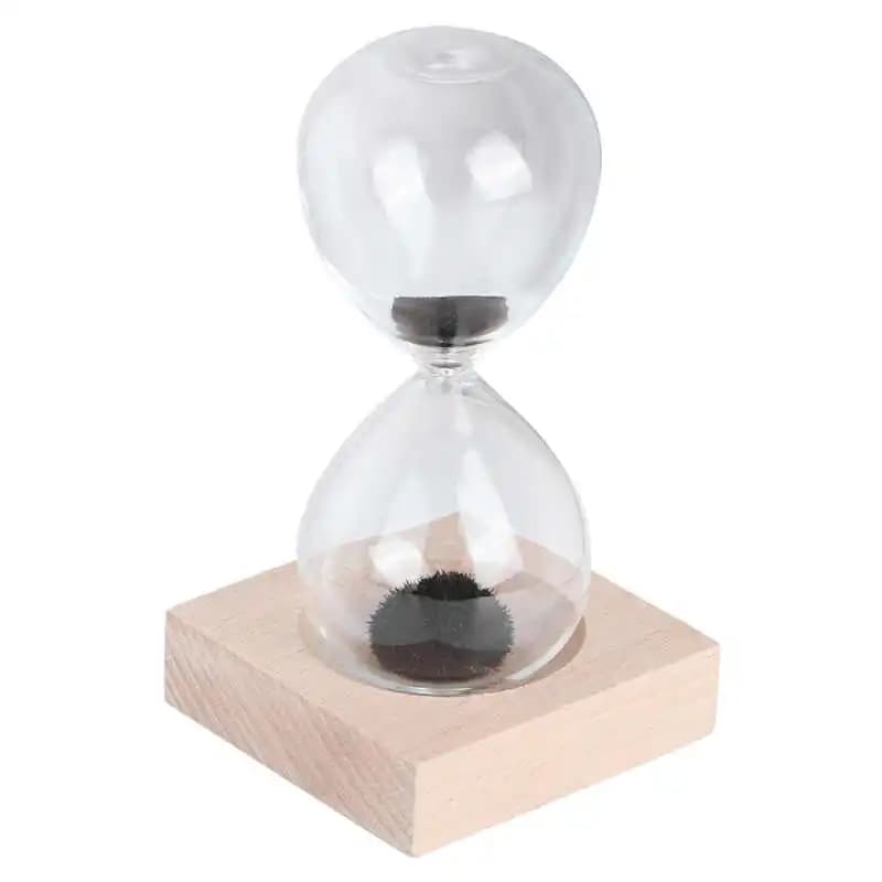 Sablier de sable en verre magnétique avec base pour la décoration de la maison, ornement de bureau, 