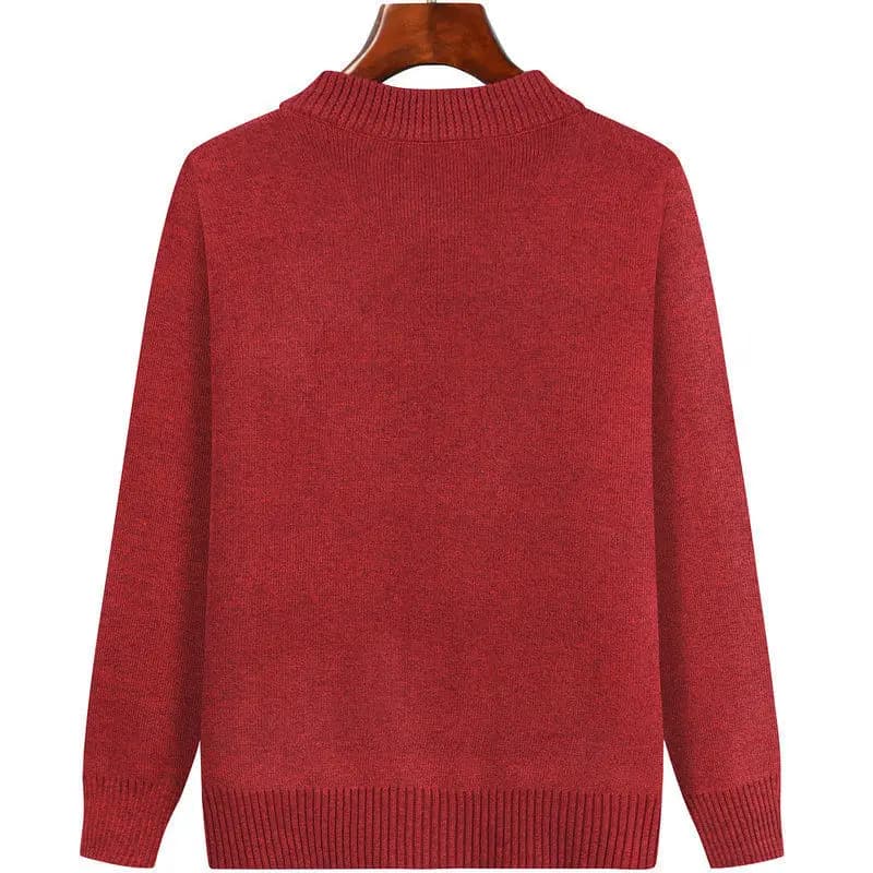 Veste cardigan en tricot pour grand-mère d'âge moyen, pull ample à manches longues avec poches, mant