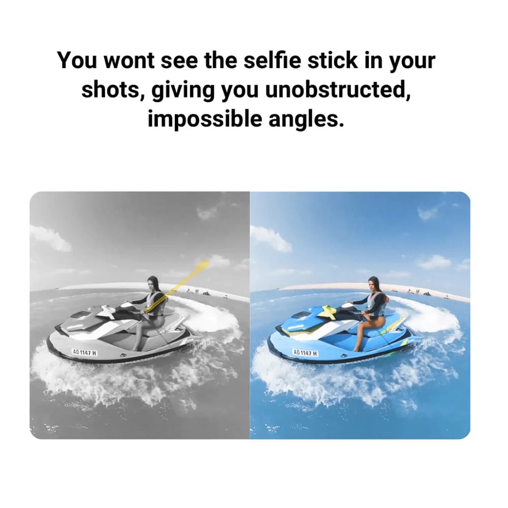 TUYU-Perche à selfie télescopique invisible en alliage d'aluminium réglable, monopode pour Insta360 