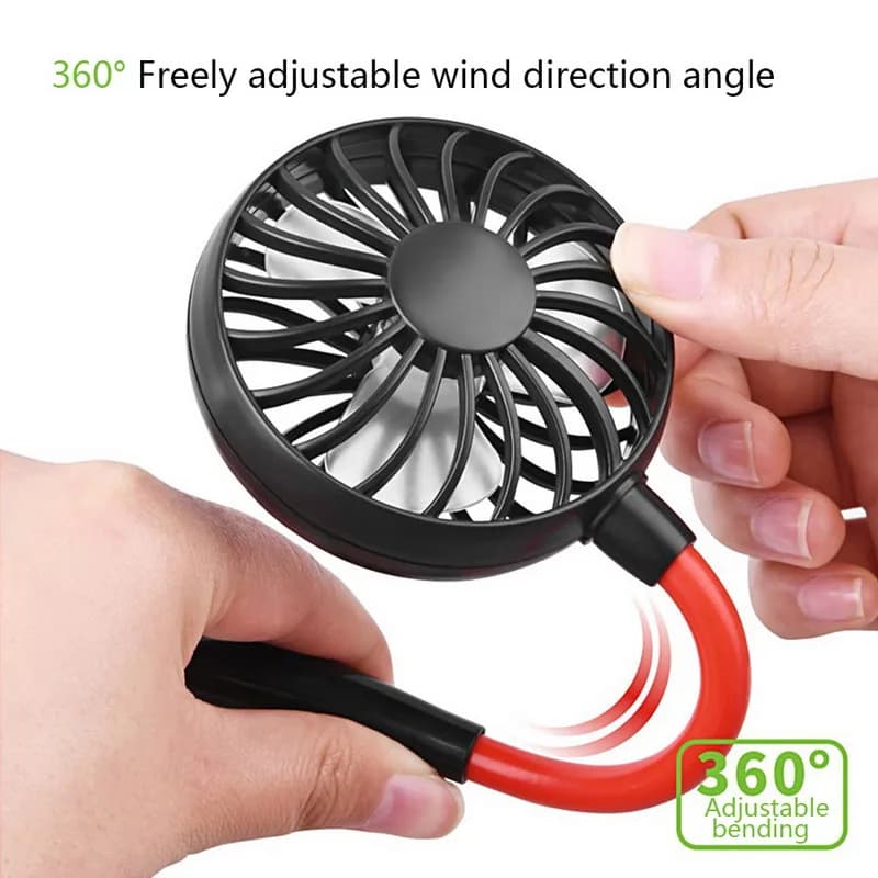 Mini ventilateur de sport, Portable, mains-libres, suspendu, Rechargeable, USB, 3 vitesses, réglable
