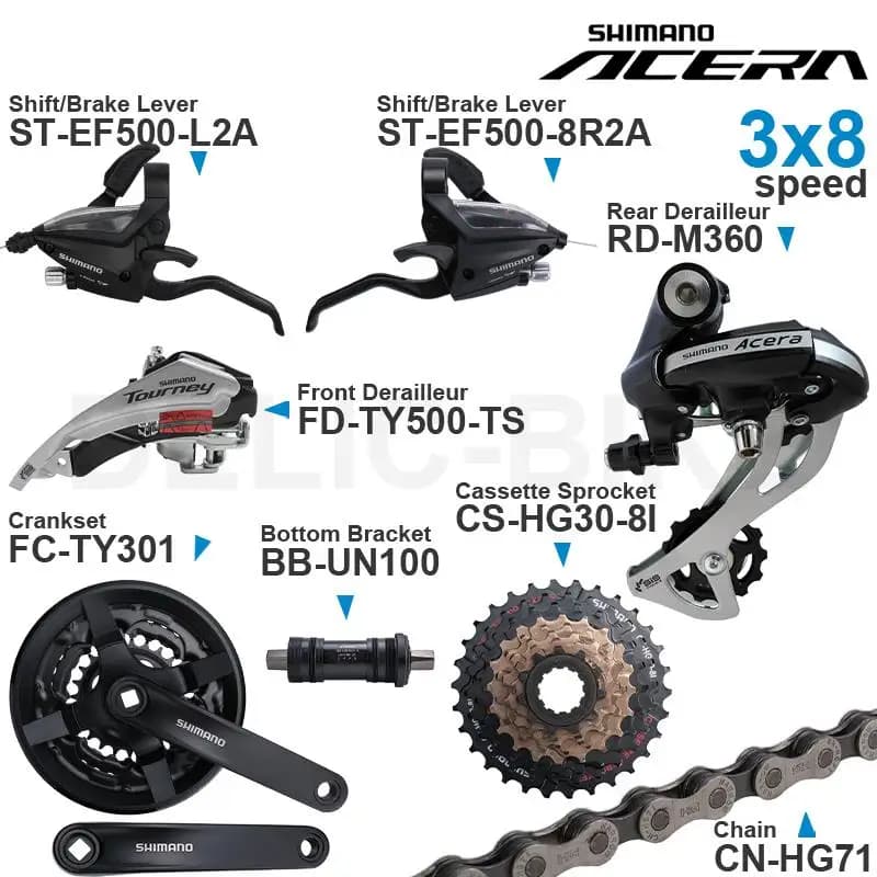WinterMANO-Groupe de vitesses ALTUS Acera, comprenant un levier de vitesses EF500, un dérailleur ava