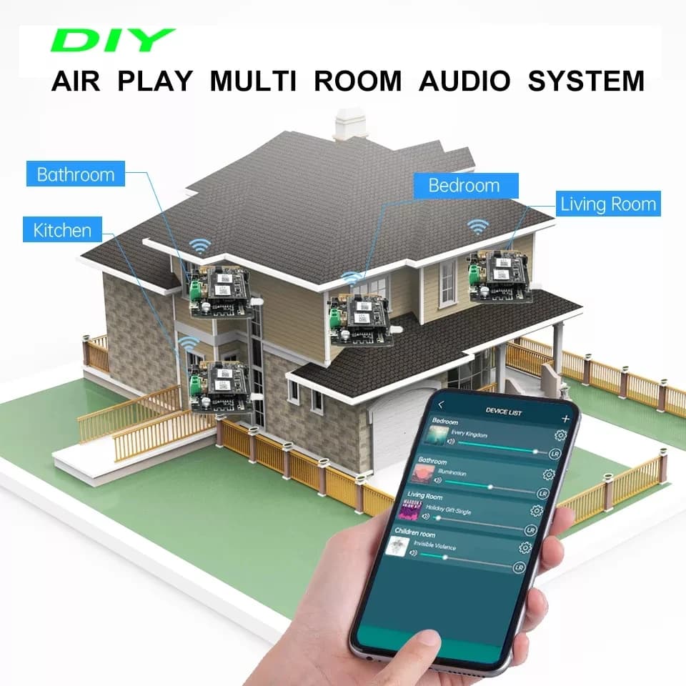 D10 WiFi et Bluetooth 5.0 Module de réception Audio Bluetooth sortie analogique I2S carte de sortie 