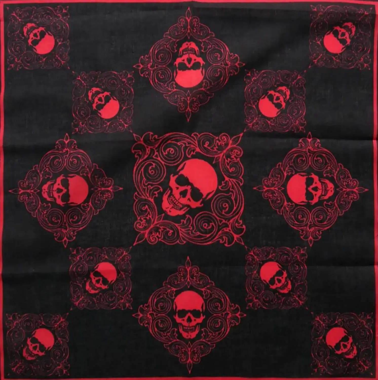 Plus coloré imprimé crâne Paisley géométrique coton Bandanas femmes bandeau carré écharpe foulard ch