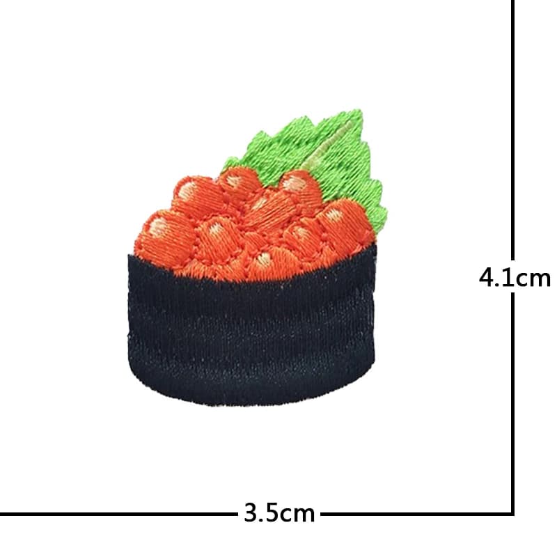 Sushi saumon poché oeuf Patch pour vêtements fer sur broderie Applique mignon tissu Badge bricolage 