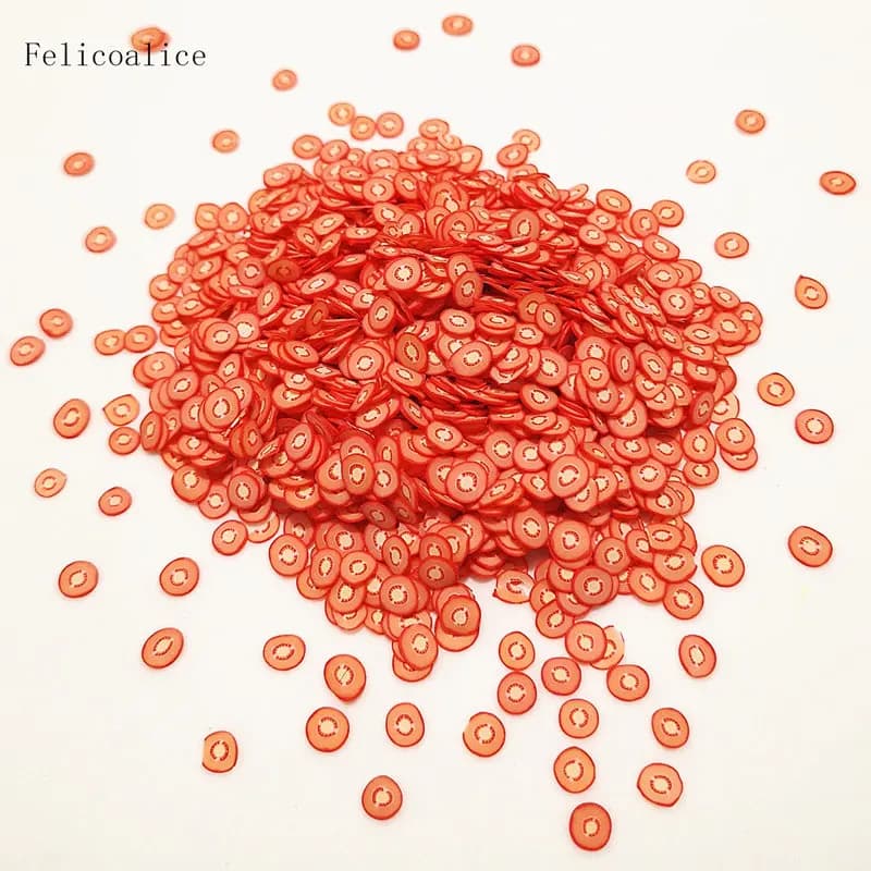 Tranche de tomate en argile polymère douce, 20g, 5mm, pour Shaker à Slime, carte de remplissage de S