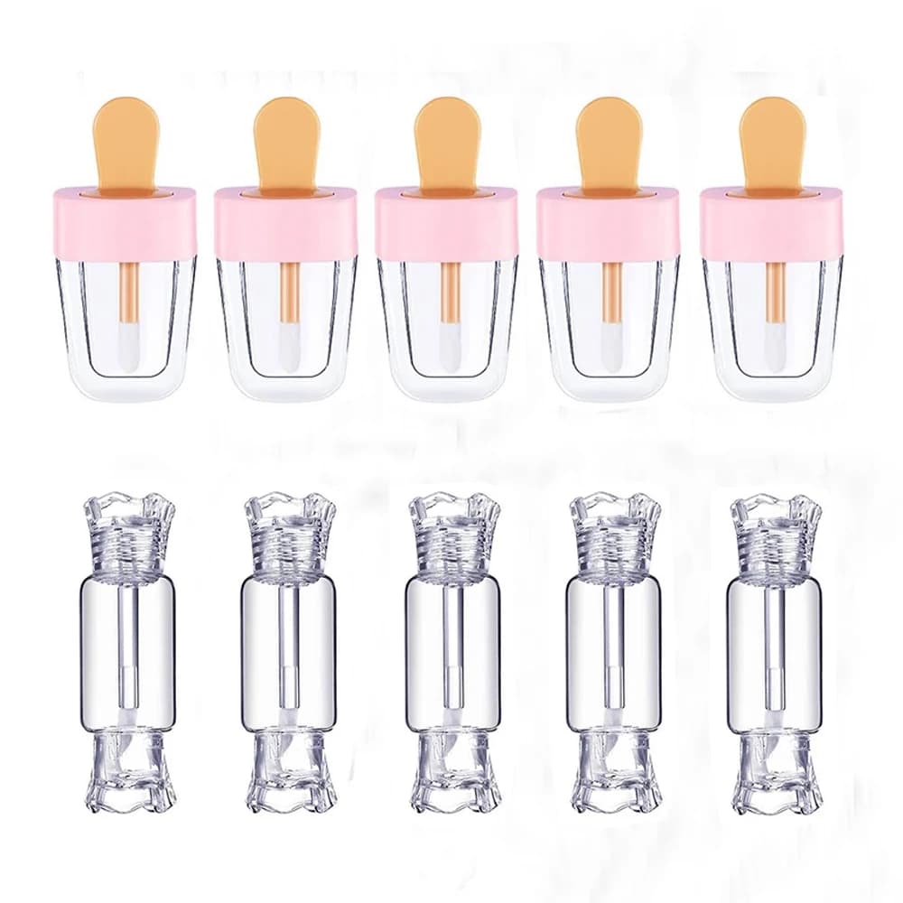 Kit de brillant à lèvres transparent, Gel de Base hydratant, 100ml, avec Tubes de brillant à lèvres,