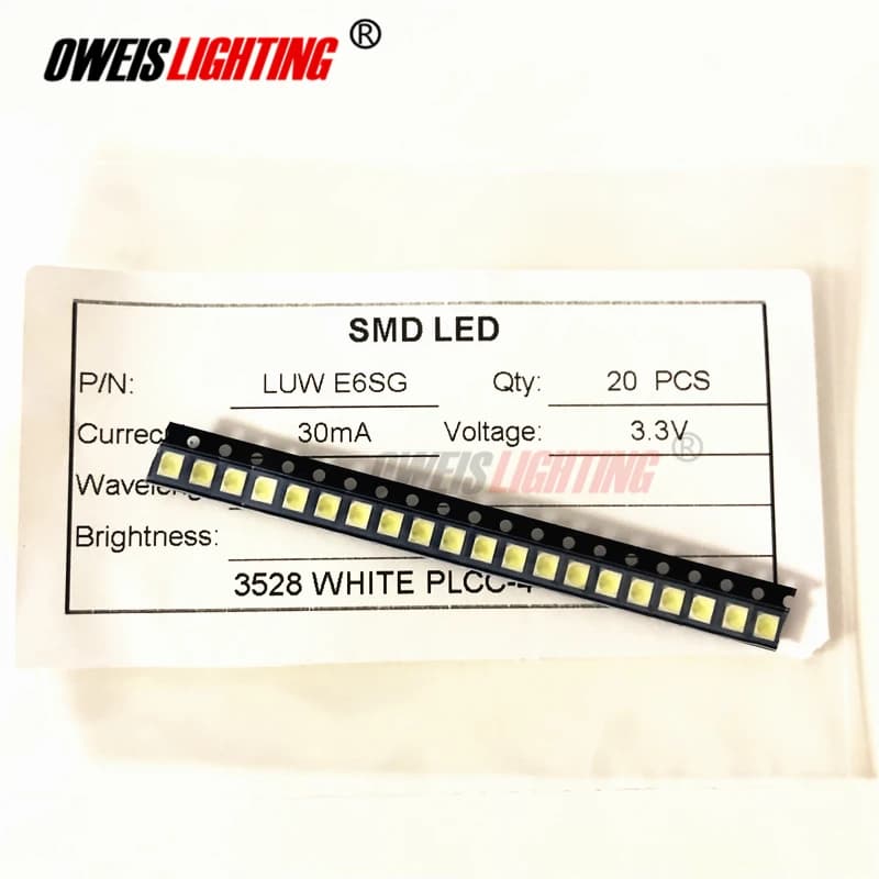 LUW E6SG LUWE6SG 3528 LED blanches (7000K) PLCC-4 30mA 3.3V 2100mcd LED SMD diode commune 10 pièces