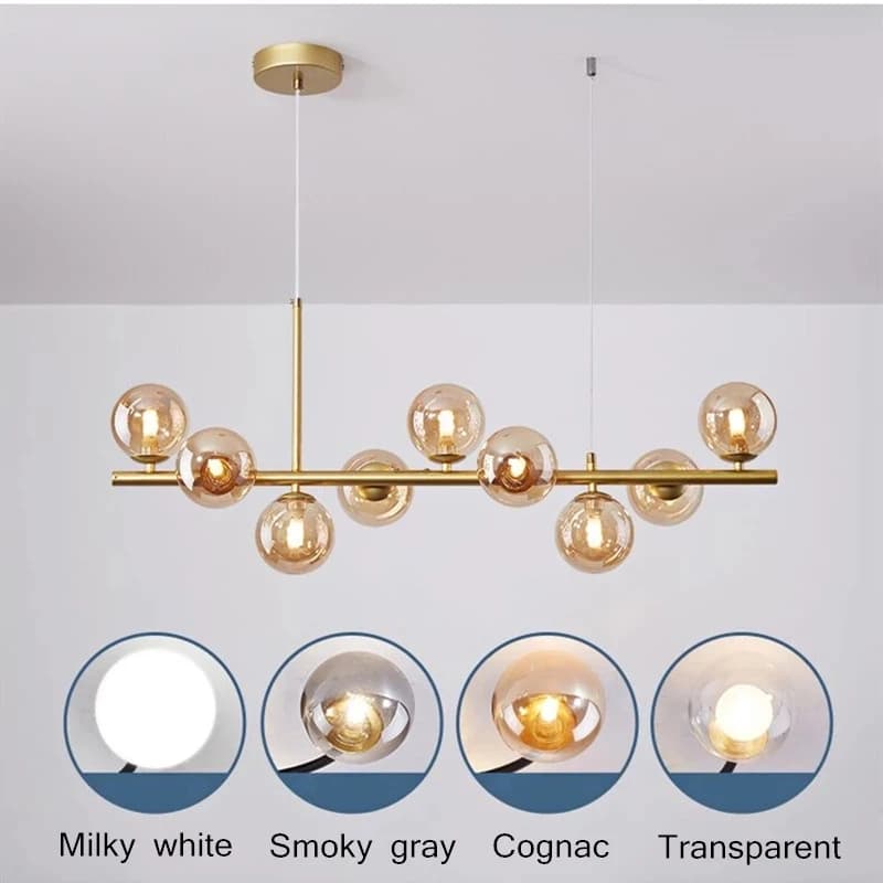 Lampe LED Suspendue en Forme de Boule de Verre au Design Nordique Moderne, Luminaire Décoratif d'Nik