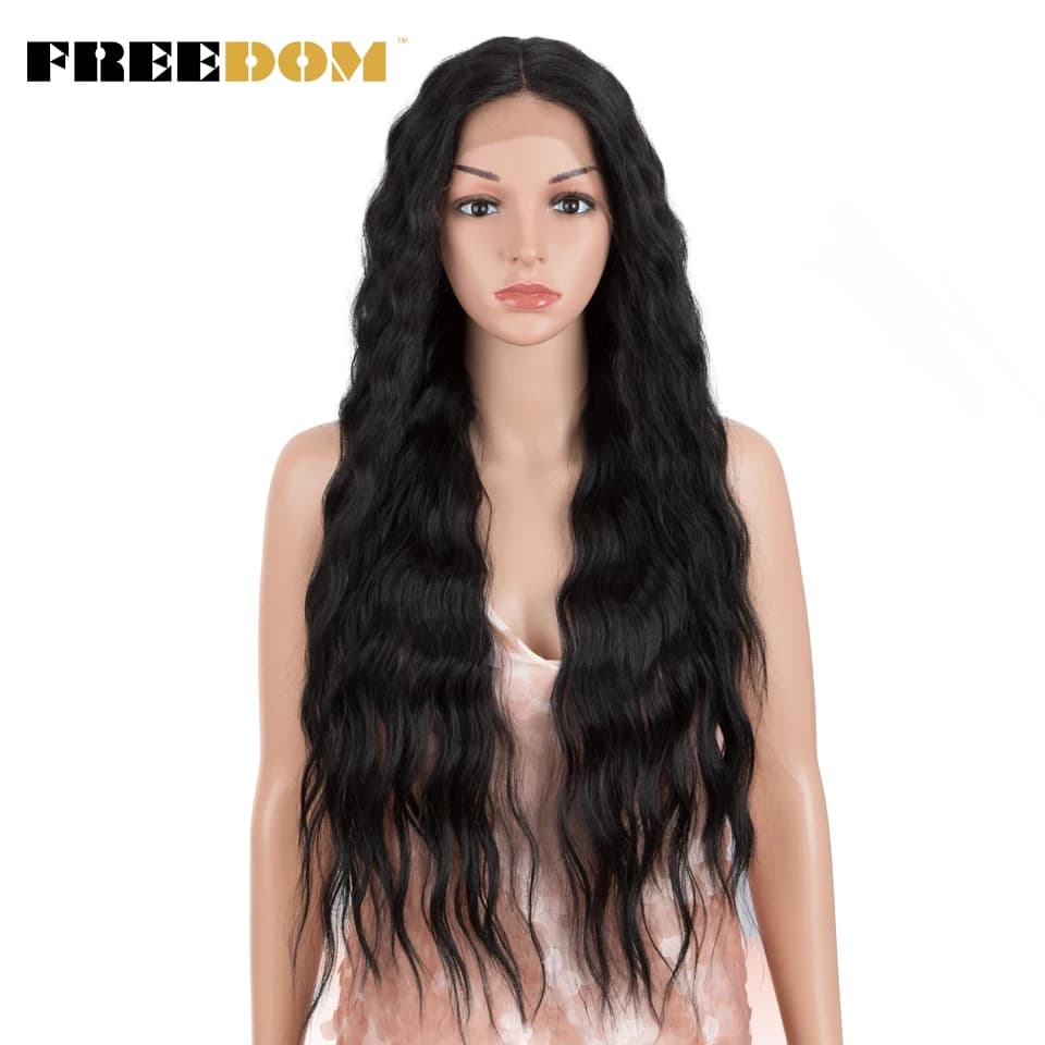 FREEDOM – perruque Lace Front Wig synthétique ondulée longue et profonde, perruque Lace Wig blonde o