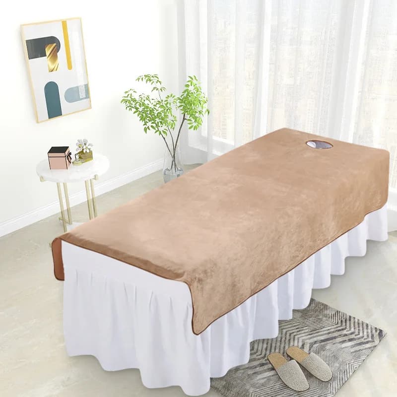 Draps de lit en velours solide pour Salon de beauté SPA, couverture de Table de Massage chaude, Saba