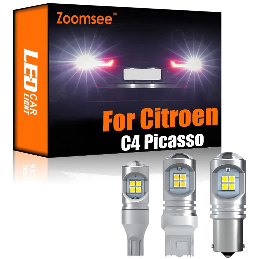Zoomsee 2 pièces blanc LED de recul pour citroën C4 Picasso Grand Picasso 2007-2020 Canbus extérieur
