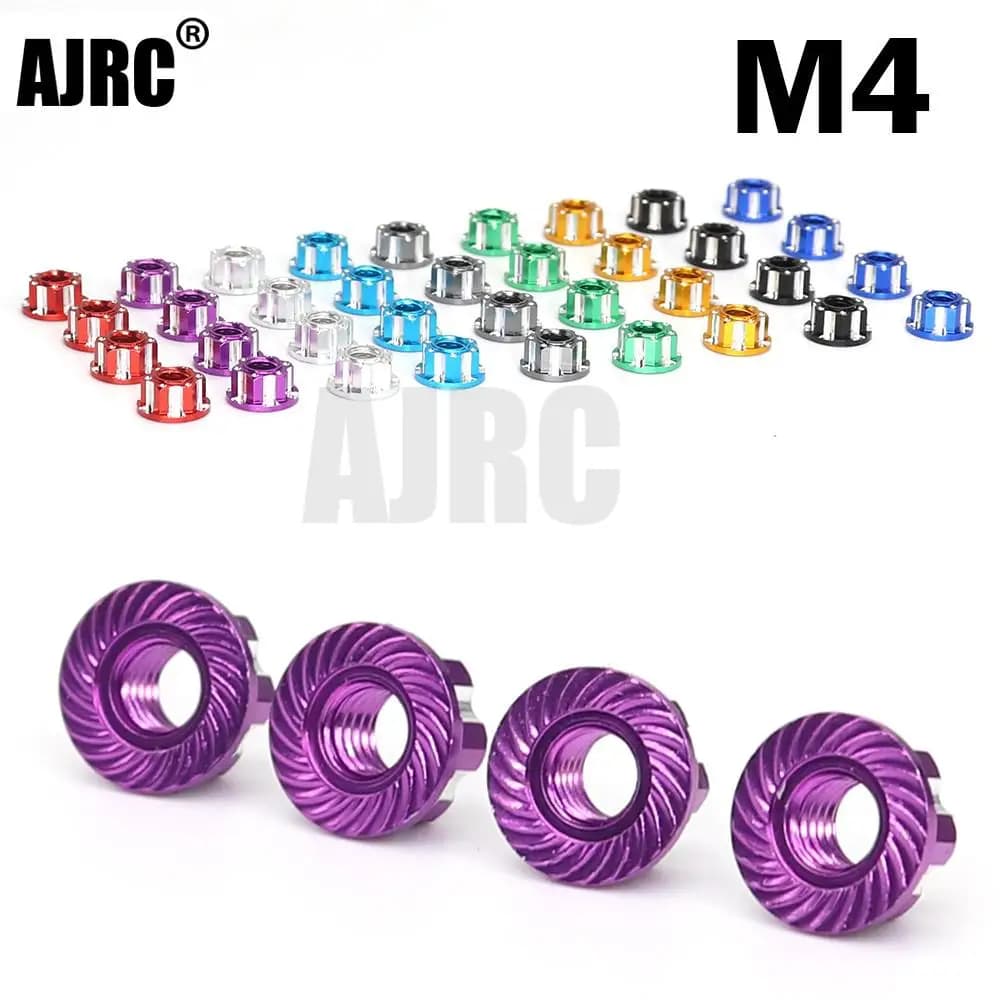 Écrou de pneu M4 en alliage d'aluminium pour TRAXXAS TRX4 TRX6 axial scx10 HSP YOKOMO D90 D110 Slash