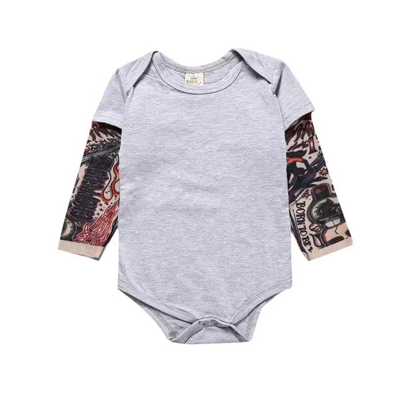 Body bébé tatouages imprimé Rock 6M-24M coton body à manches longues pour bébé