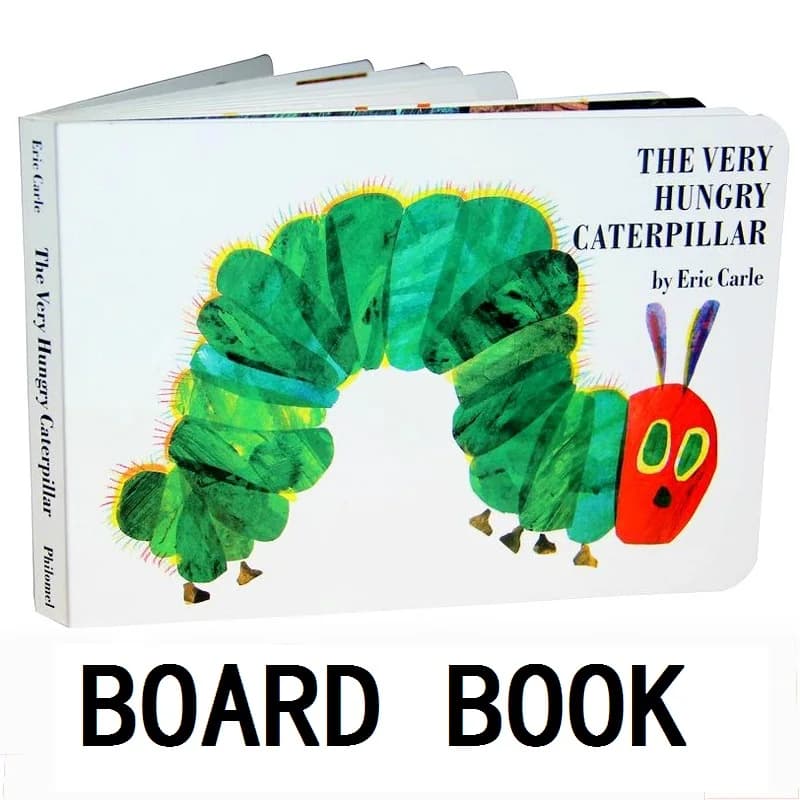 Le chenille très affamée avec trous, livre de tableau anglais amusant pour enfants et bébés, couvert