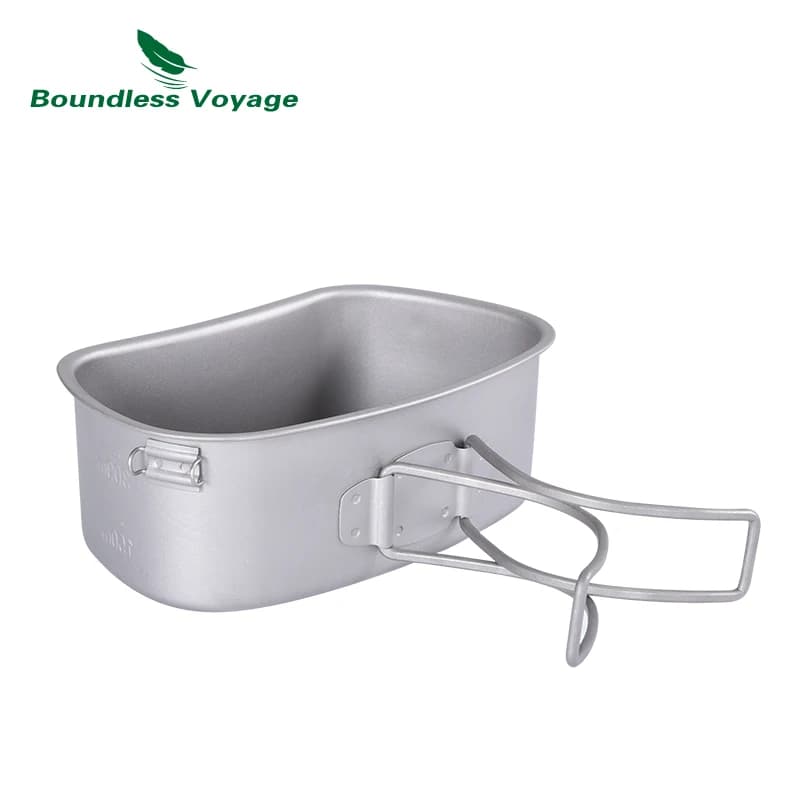 Boundless Voyage-Cantine militaire en titane, ensemble de cuisine standard, bouteille d'eau, bol, bo