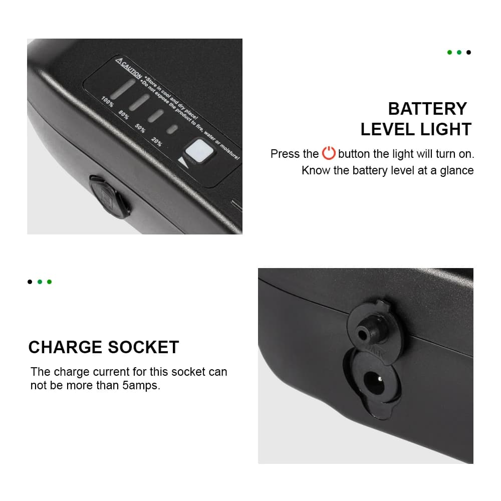 Phylion XH370-10J PortaPower Ebike batterie 36V 10.4Ah 14Ah 18650 batterie de vélo électrique au Lit
