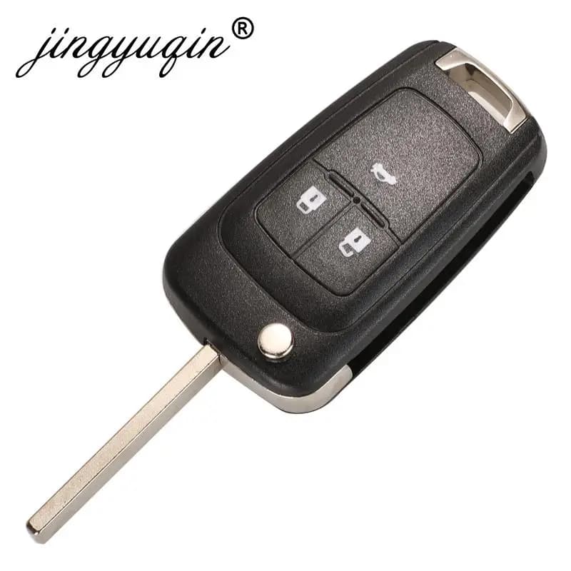 Jingyuqin – télécommande à 2/3/4 boutons, 10 pcs/lot, clé pliable pour Chevrolet Lova Sail Aveo Cruz