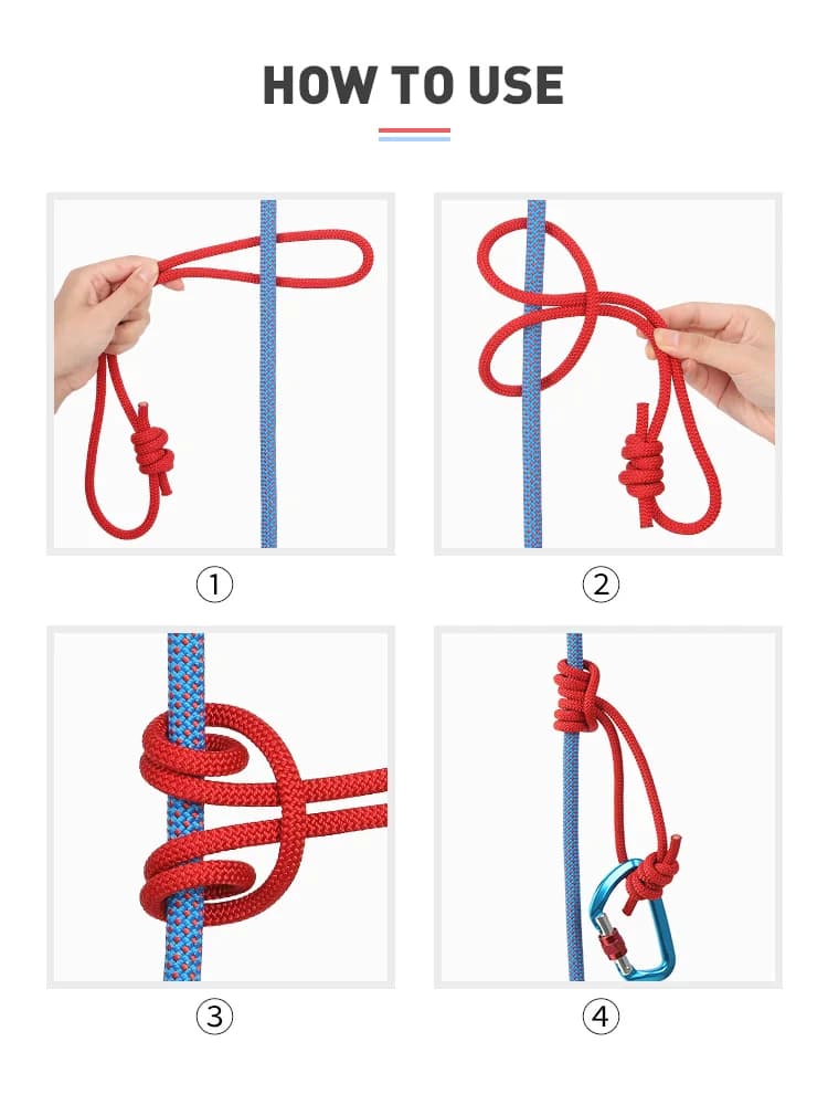Xinda – corde Prusik d'extérieur de 6mm, 120cm de long, accessoire, corde Durable, résistante à la c