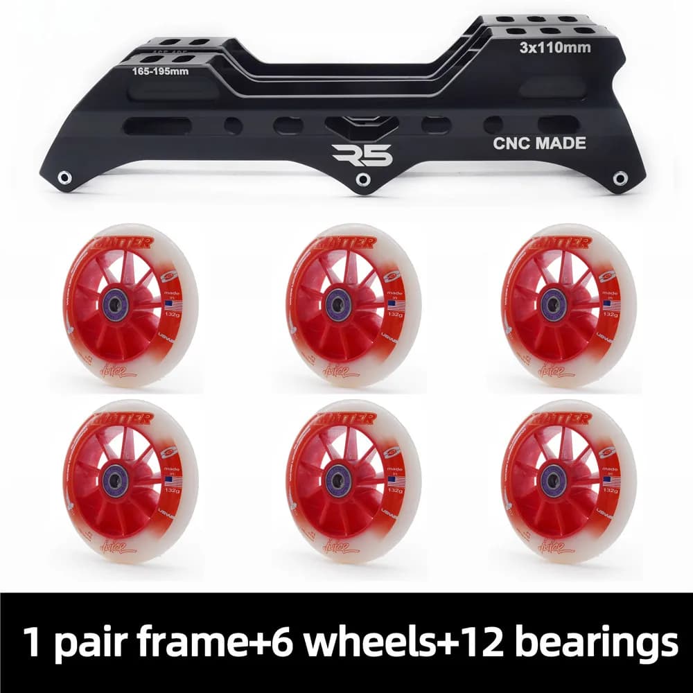 Châssis de patins de vitesse en ligne R5, 3x100, 3x110mm, course de vitesse déséquilibrée, Base de p