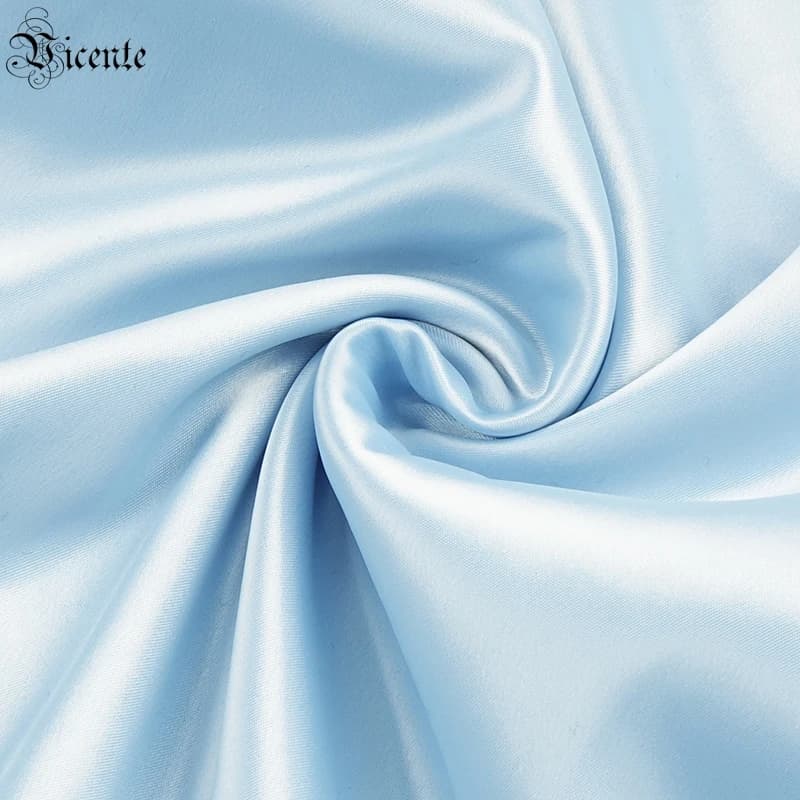 VC Sling-Robe longue en satin avec motif étoile de mer et diamant, fourche fendue, sangle à encolure