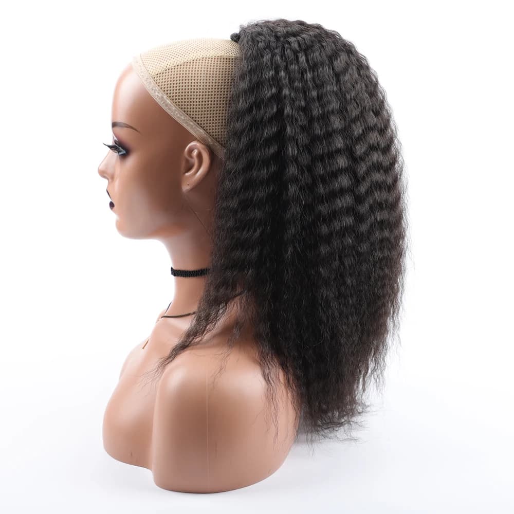 Faux cordon synthétique queue de cheval Extension de cheveux élastique pour les femmes crépus bouclé