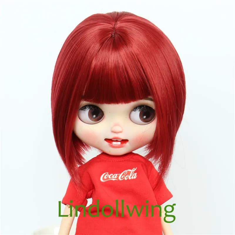 Perruque Blyth Qbaby Amydoll de 9 à 10 pouces, cheveux courts et raides, collection