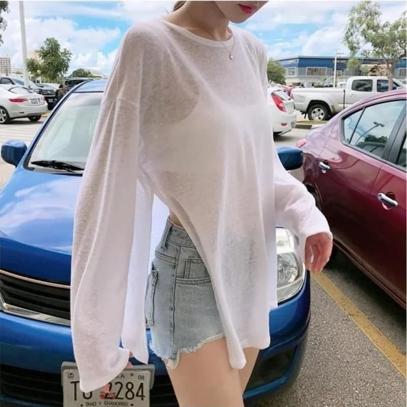 Économie à fente latérale pour femmes, design d'été, transparent, chic, populaire, étudiants, street