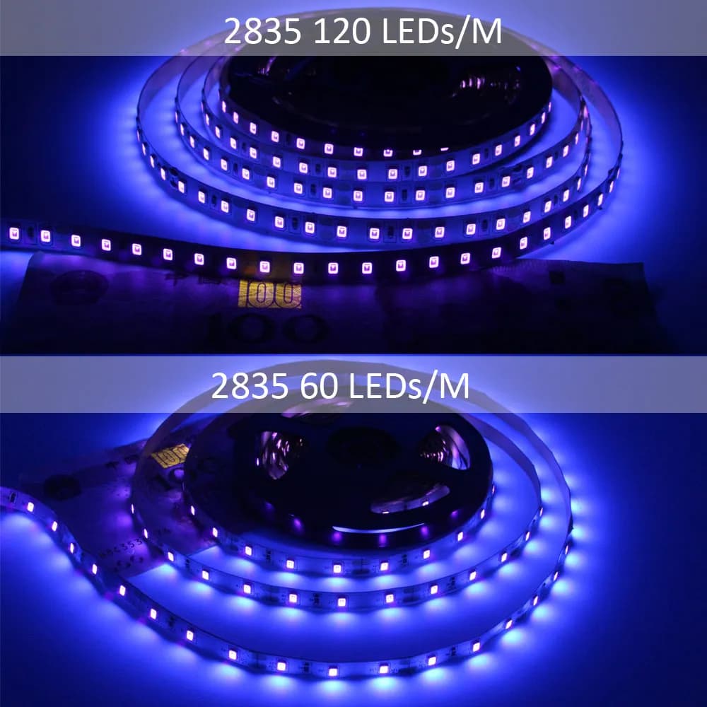 Bande lumineuse LED UV 12V 5050 2835 SMD 395-405nm, ruban de Diode LED à rayons ultraviolets, ruban 