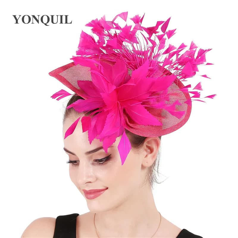 Pinces à cheveux de mariage en plumes orange pour femmes, fascinateurs, chapeau, fleur, vêtements de