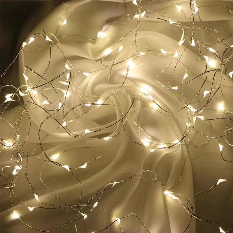 Guirlandes lumineuses à piles AA, 1M 10 LED, 2M 20 LED, 3M 30 LED, 5M 50 LED, 10M 100 LED, fil de cu
