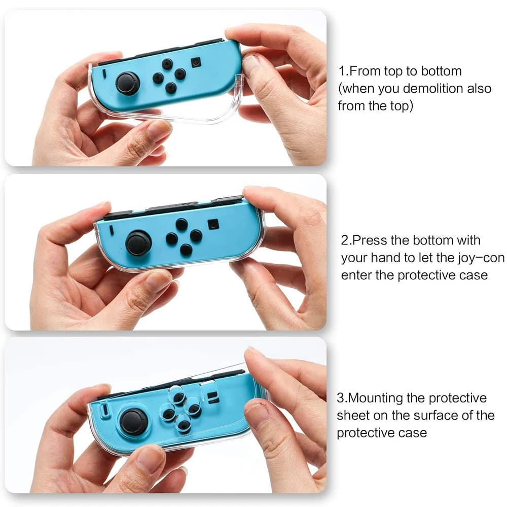 Housse de protection 3 en 1 pour Nintendo Switch, souple, Joy-Con, antichoc, anti-rayures, transpare