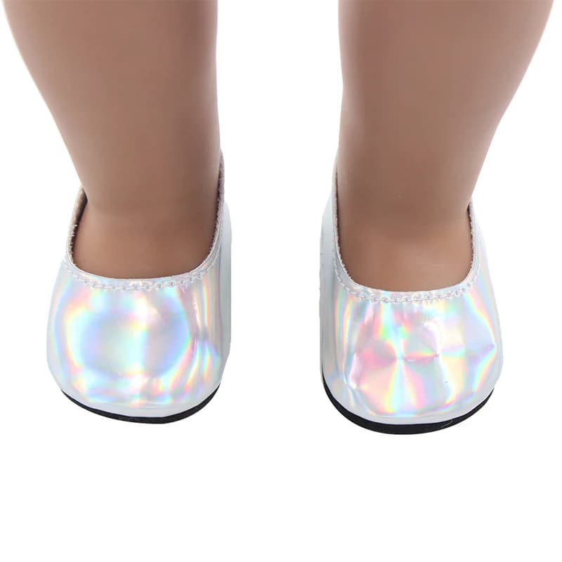 Chaussures de poupée simples et bon marché de 7cm, bottes faites à la main pour bébé américain de 18