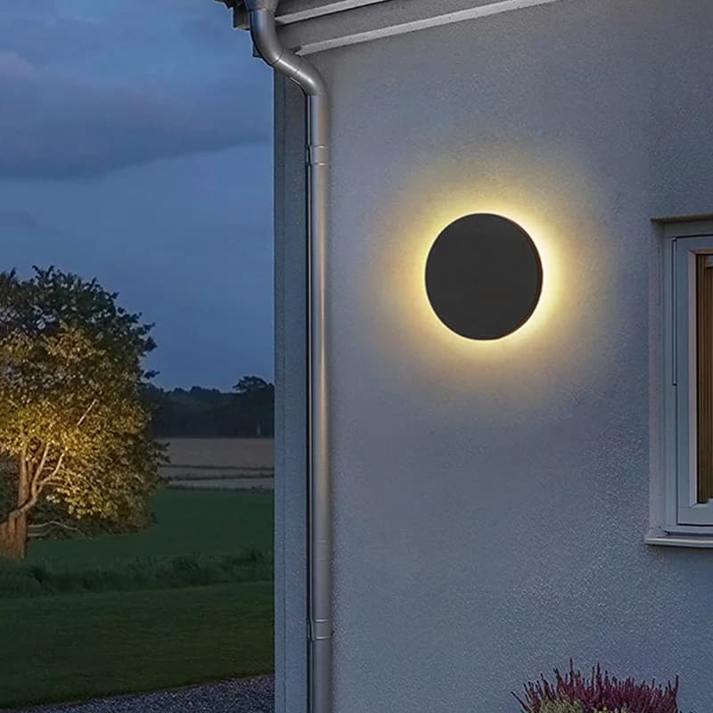 Moderne IP65 étanche extérieur mur LED lampe en aluminium rond carré applique murale jardin porche a