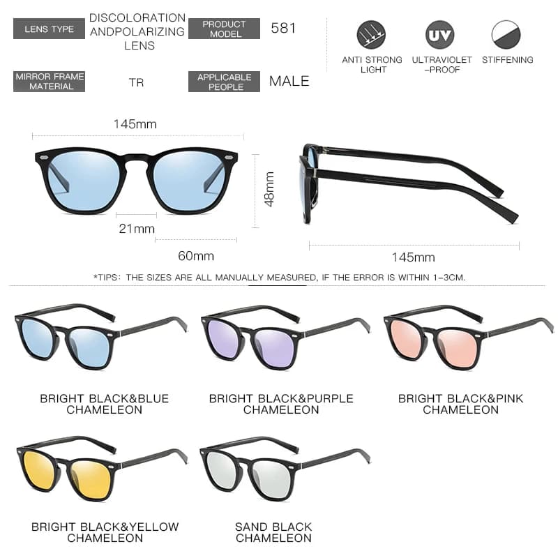 LIOUMO Design – lunettes de soleil polarisées photochromiques classiques rétro pour hommes et femmes