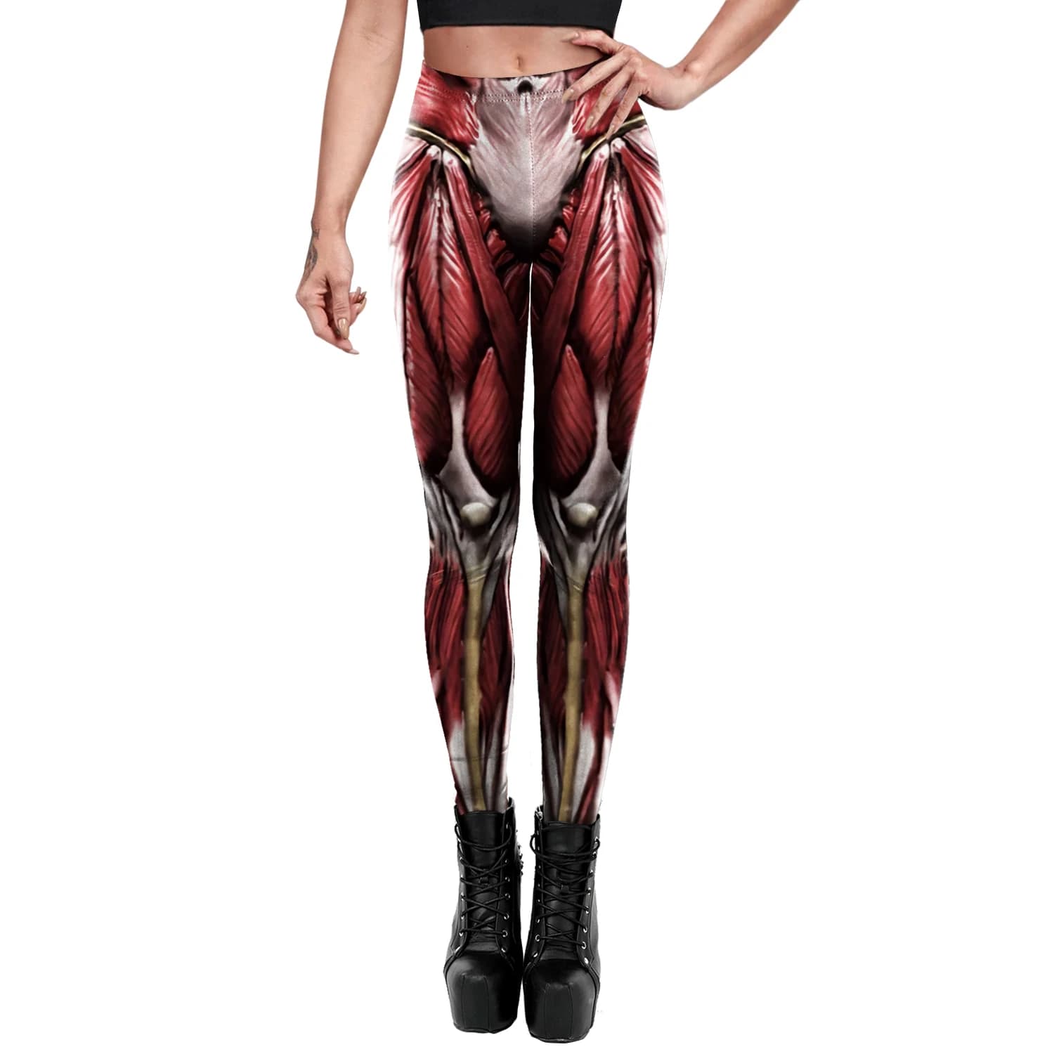 Zawaland-Leggings élastiques Slim Anime pour femmes, pantalons de fitness College en 3D musculaires,