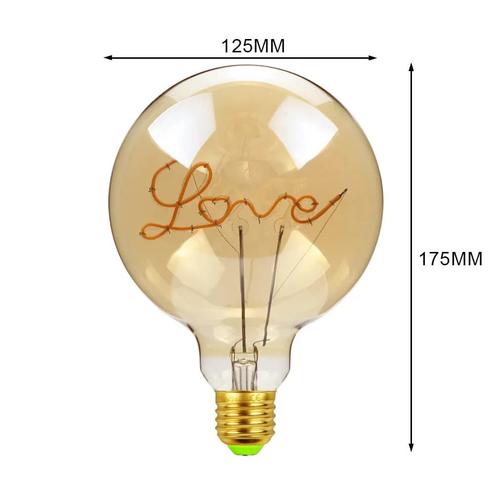 SuffHD-Ampoule LED Edison G125, Lampe Rétro, Blanc Chaud, Lettres Créatives, Lam138, Vintage, 4W, 22