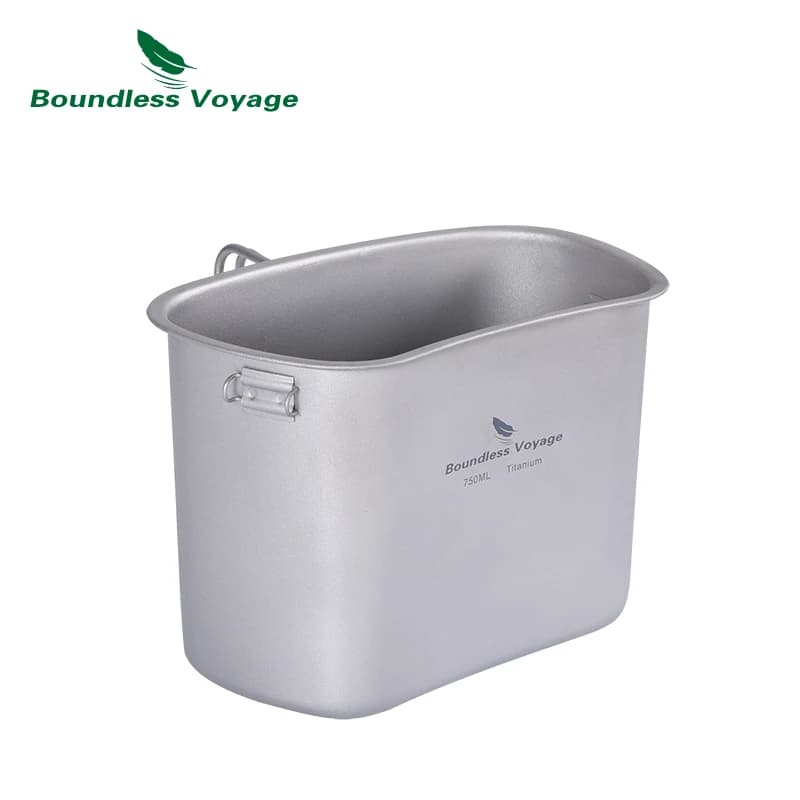 Boundless Voyage-Cantine militaire en titane, ensemble de cuisine standard, bouteille d'eau, bol, bo
