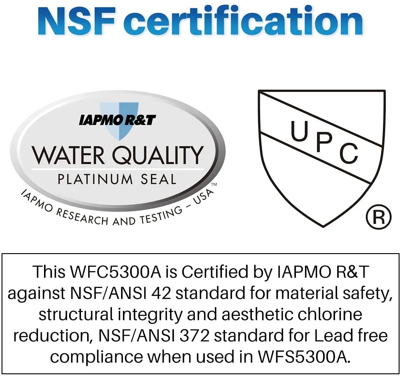 Filtre à eau de remplacement pour ALTHY WFS5300A, sous évier, connexion directe sous le comptoir, sy