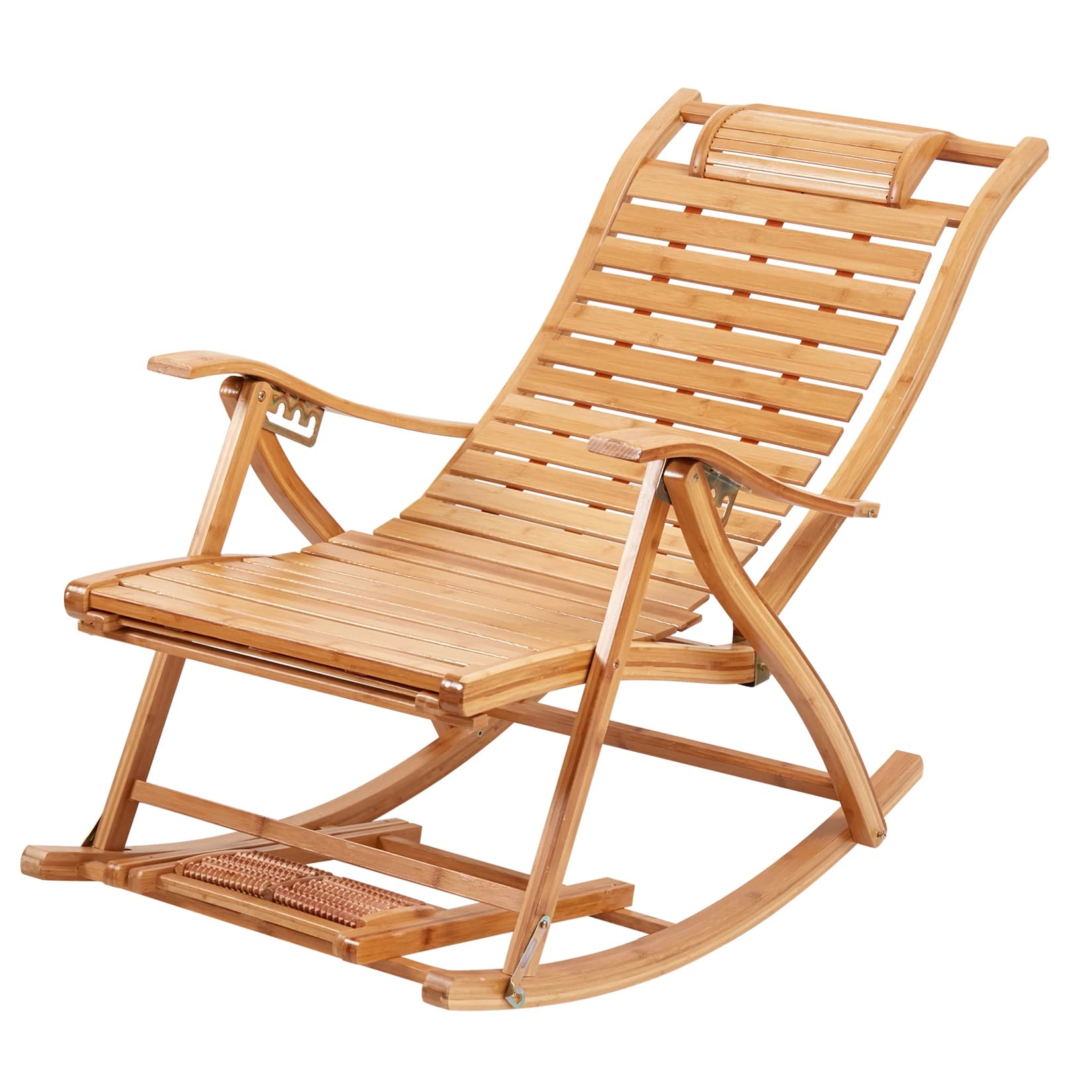 RapDuty-Chaise à Bascule en Bambou, Fauteuil Inclinable, Réglable, Salon, Loisirs