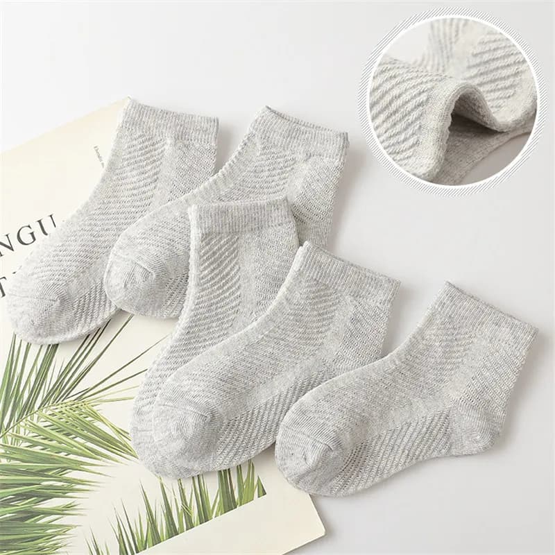 Enfants coton chaussettes été mince respirant tricot maille doux solide blanc mode garçon fille bébé