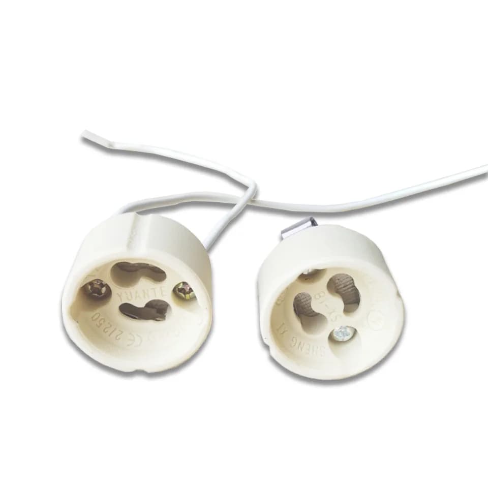 Support fixe de lampe à prise directe haute tension en céramique avec raccords de tête de lampe, GU1